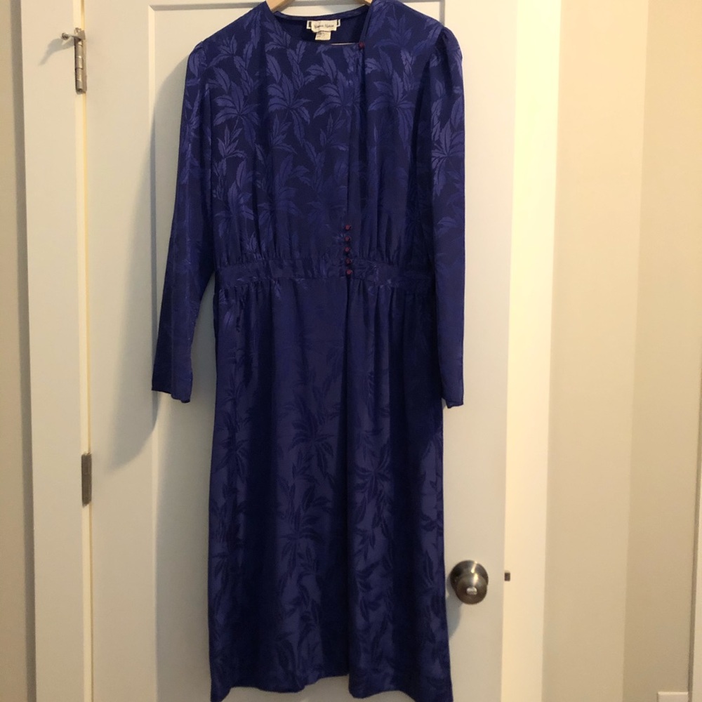 Vintage drop waist silk dress